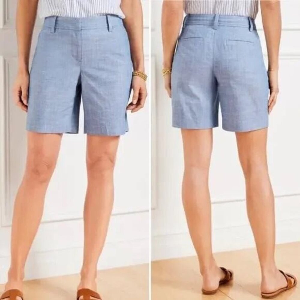 Talbots Perfect Short Chambray Bermuda 100% Cotton Summer Preppy Classic 18WP
